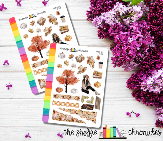 D 130 - Pumpkin Spice - Die Cut Stickers - Repositionable Paper - Perfect For Reading Journals And Planners