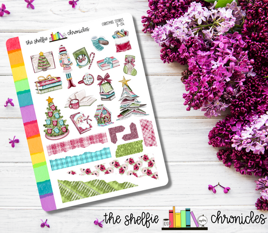 D 134 - Christmas Stories - Die Cut Stickers - Repositionable Paper - Perfect For Reading Journals And Planners