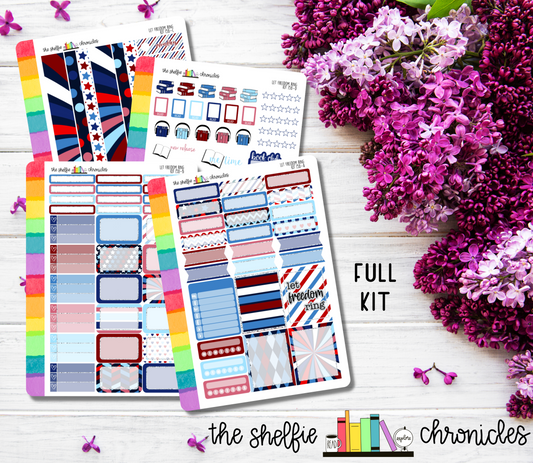Kit 158 - Let Freedom Ring Weekly Kit - Die Cut Stickers - Repositionable Paper - Made To Fit 7x9 Planners