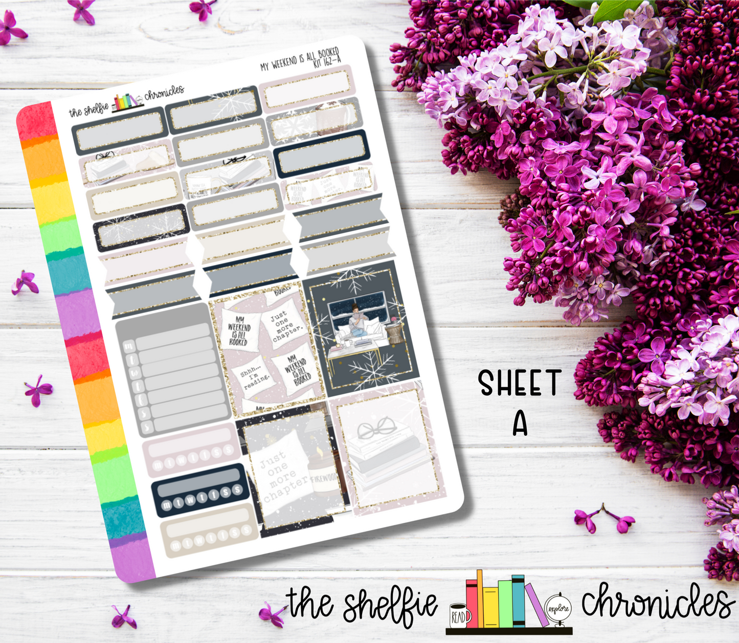 Kit 162 - My Weekend Is All Booked Weekly Kit - Die Cut Stickers - Repositionable Paper - Made To Fit 7x9 Planners