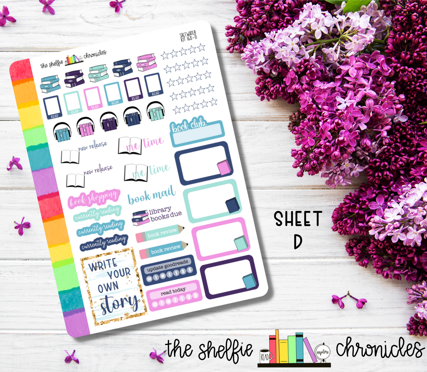 Kit 168 - Saltwater Weekly Kit - Die Cut Stickers - Repositionable Paper - Made To Fit 7x9 Planners
