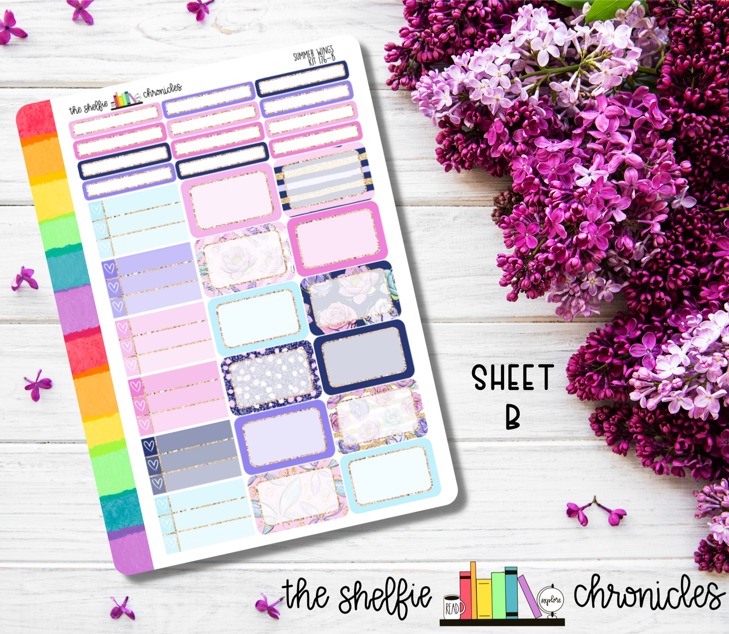 Kit 176 - Summer Wings Weekly Kit - Die Cut Stickers - Repositionable Paper - Made To Fit 7x9 Planners