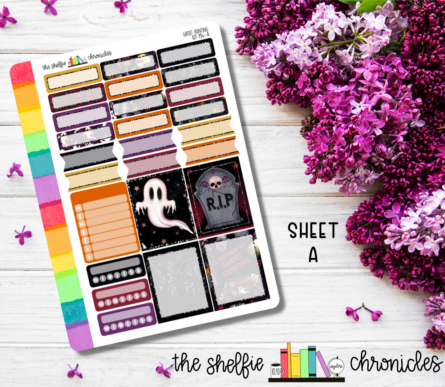 Kit 194 - Ghost Hunting Weekly Kit - Die Cut Stickers - Repositionable Paper - Made To Fit 7x9 Planners
