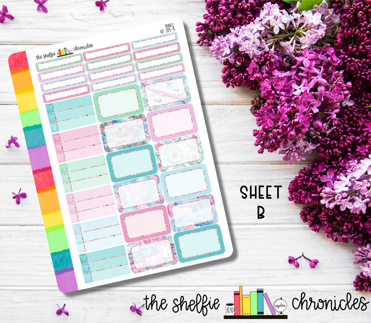 Kit 209 - Travel Weekly Kit - Die Cut Stickers - Repositionable Paper - Made To Fit 7x9 Planners