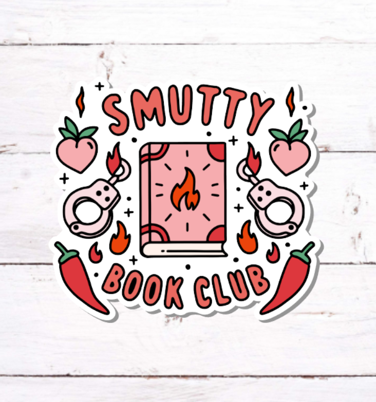 V 276 - Smutty Book Club - Vinyl Sticker for Water Bottles, Laptop, Tablet, iPad, Tumbler, Hydroflask, Journals