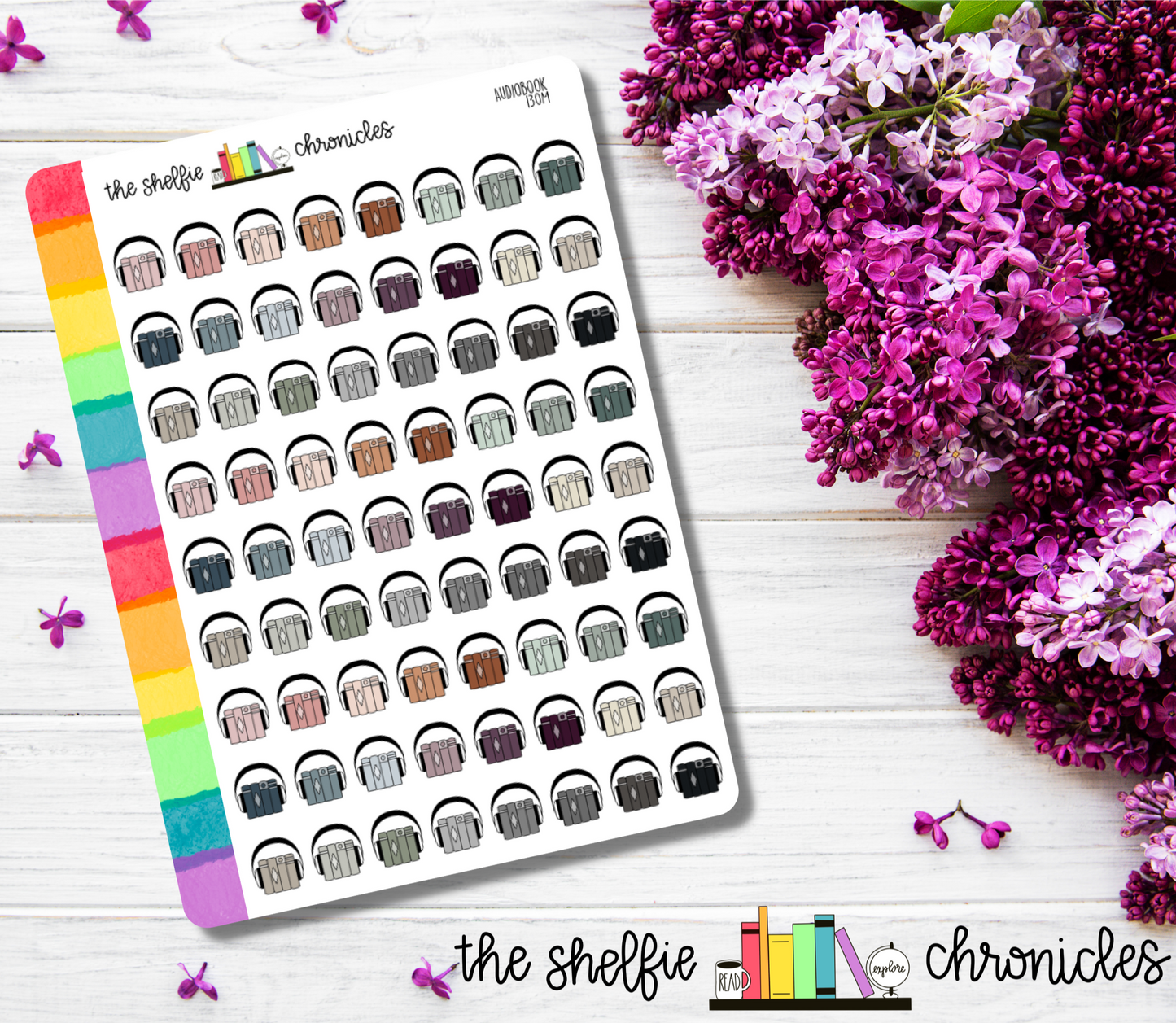 130 - Audiobook - Choose Your Color - Die Cut Stickers - Repositionable Paper - Great For Planners And Reading Journals