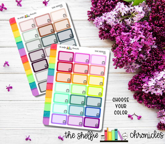 134 - Blank Audiobooks - Choose Your Color - Half Box Die Cut Stickers - Repositionable Paper - Perfect For Planners And Reading Journals