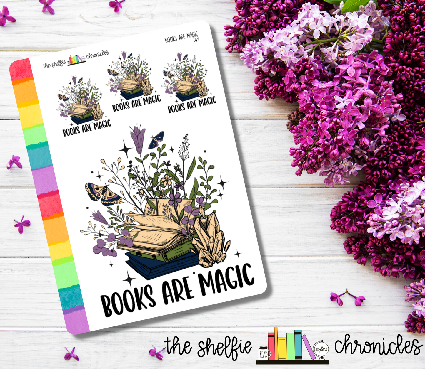 143 - Books Are Magic - Die Cut Stickers - Repositionable Paper - Perfect For Reading Journals And Planners