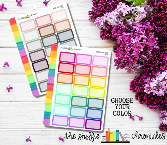 162 - Half Boxes - Choose Your Color - Die Cut Stickers - Repositionable Paper