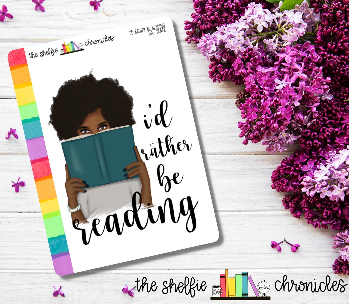 164 - I'd Rather Be Reading Girl - Choose Your Hair Color - Die Cut Stickers - Repositionable Paper