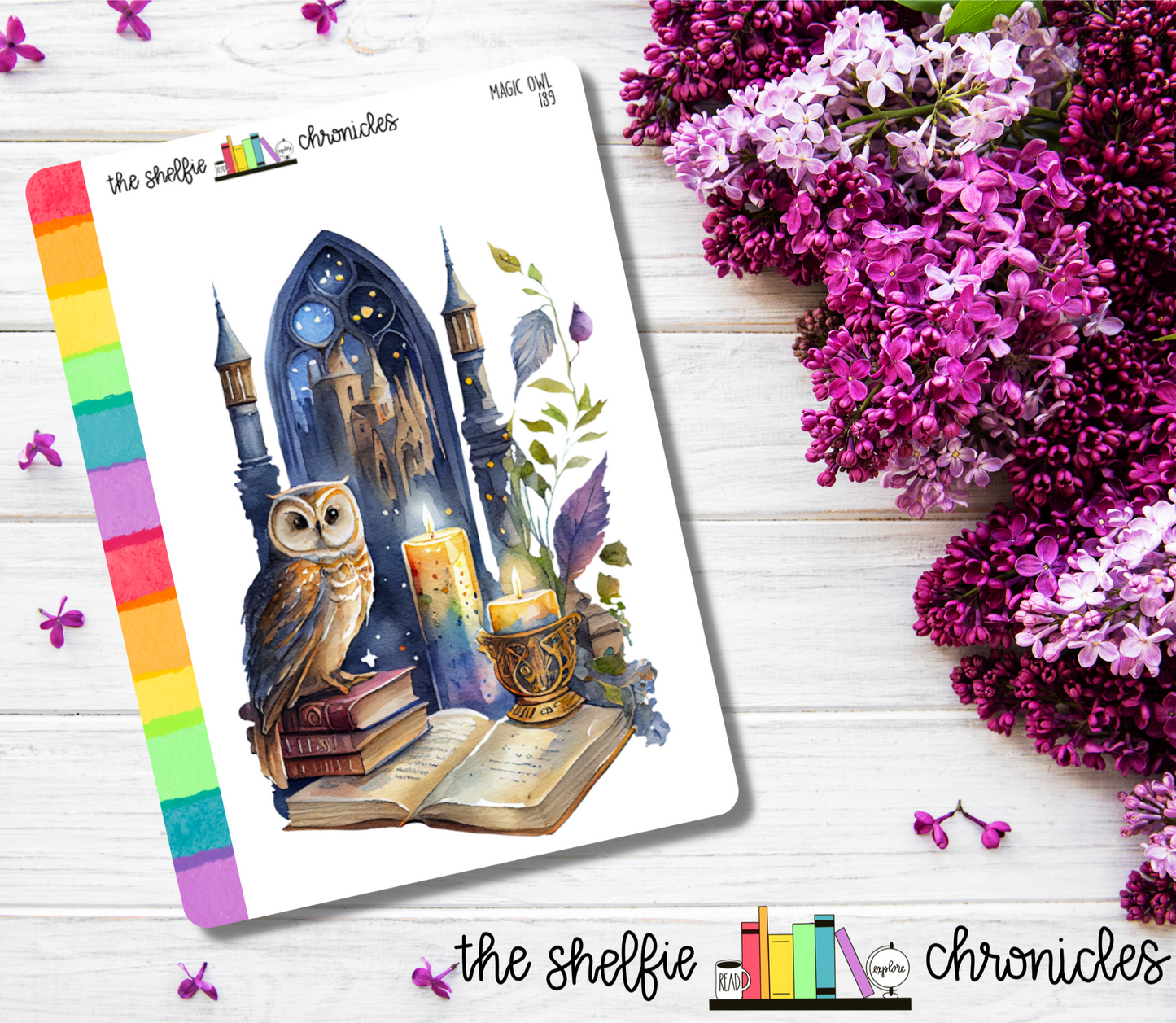 189 - Magic Owl - Die Cut Stickers - Repositionable Paper - Great for Reading Journals and Planners