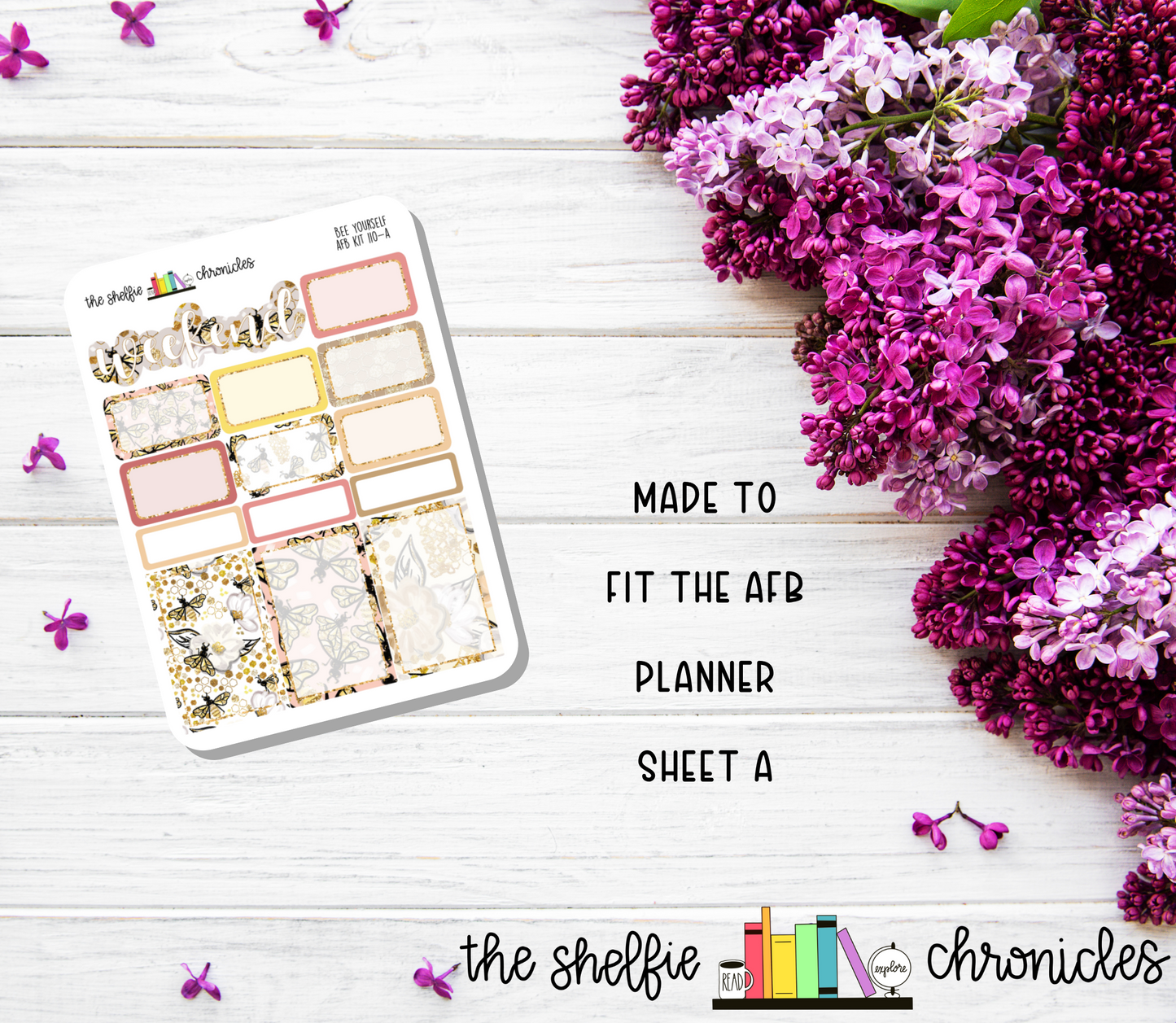 AFB Kit 110 - Bee Yourself Weekly Kit - Made To Fit The 2023 Always Fully Booked Planner - Die Cut Stickers - Repositionable
