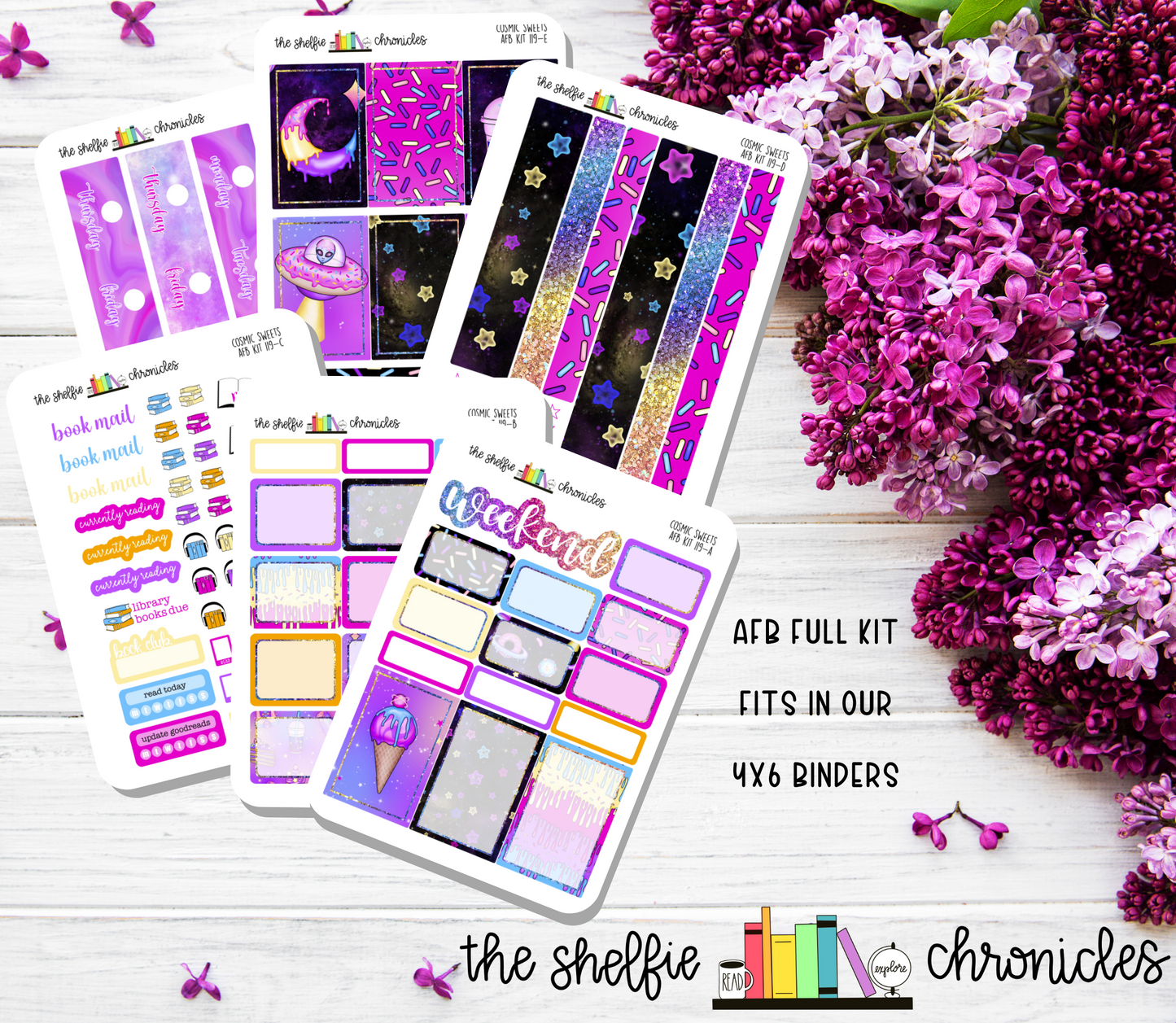 AFB Kit 119 - Cosmic Sweets - Made To Fit The 2023 Always Fully Booked Planner - Die Cut Stickers - Repositionable