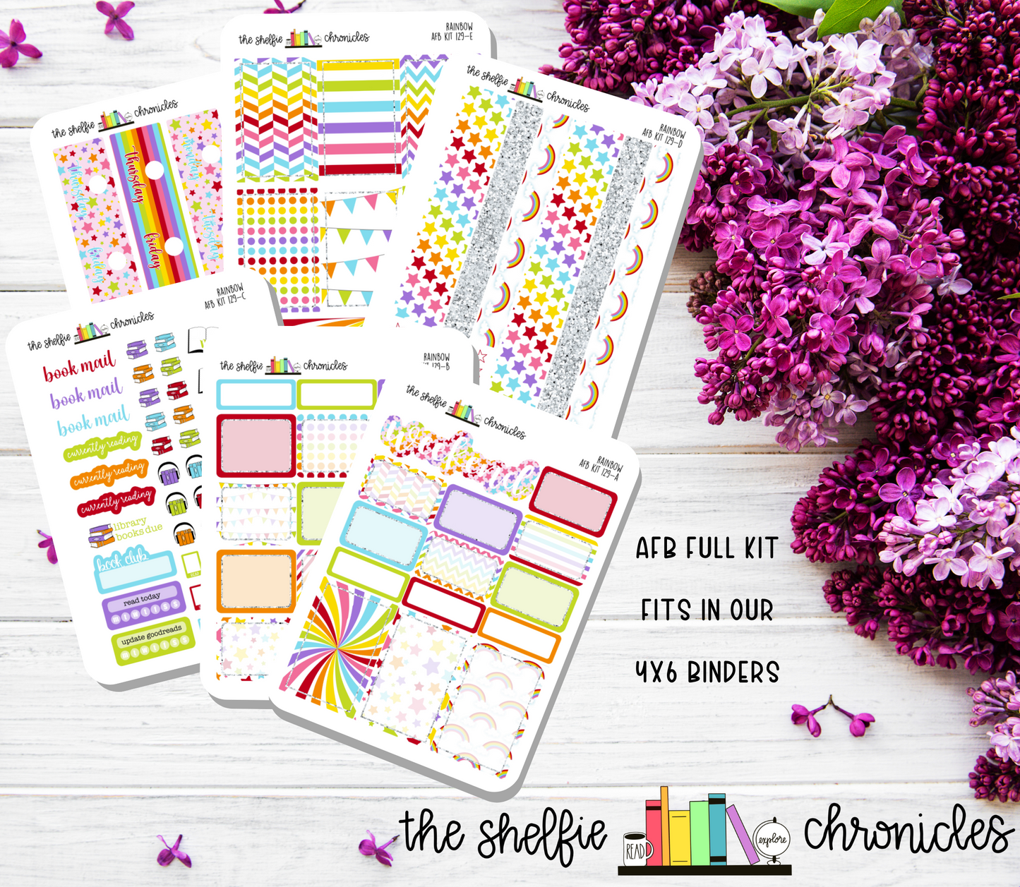 AFB Kit 129 - Rainbow - Made To Fit The 2023 Always Fully Booked Planner - Die Cut Stickers - Repositionable
