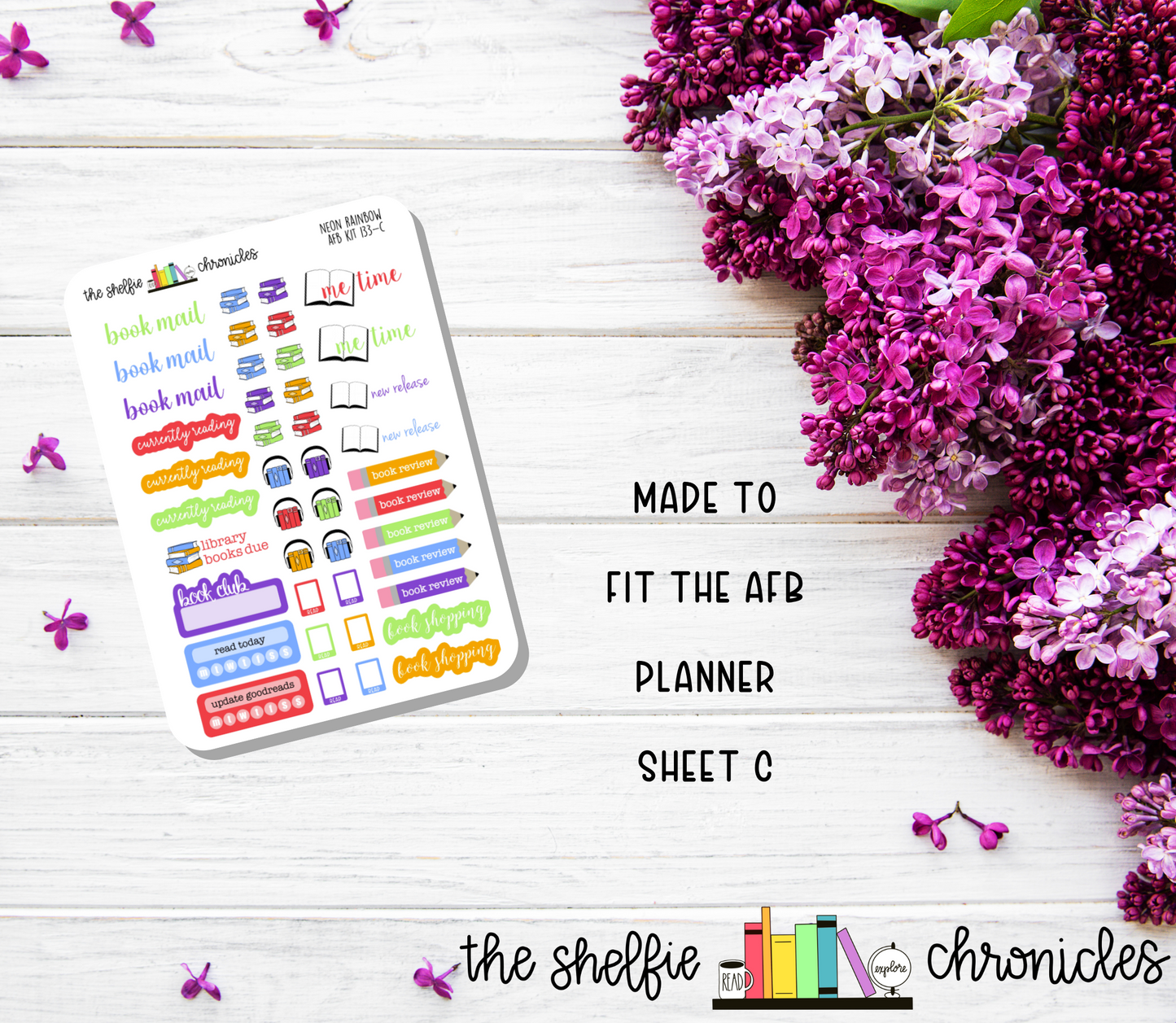 AFB Kit 133 - Neon Rainbow Weekly Kit - Made To Fit The 2023 Always Fully Booked Planner - Die Cut Stickers - Repositionable