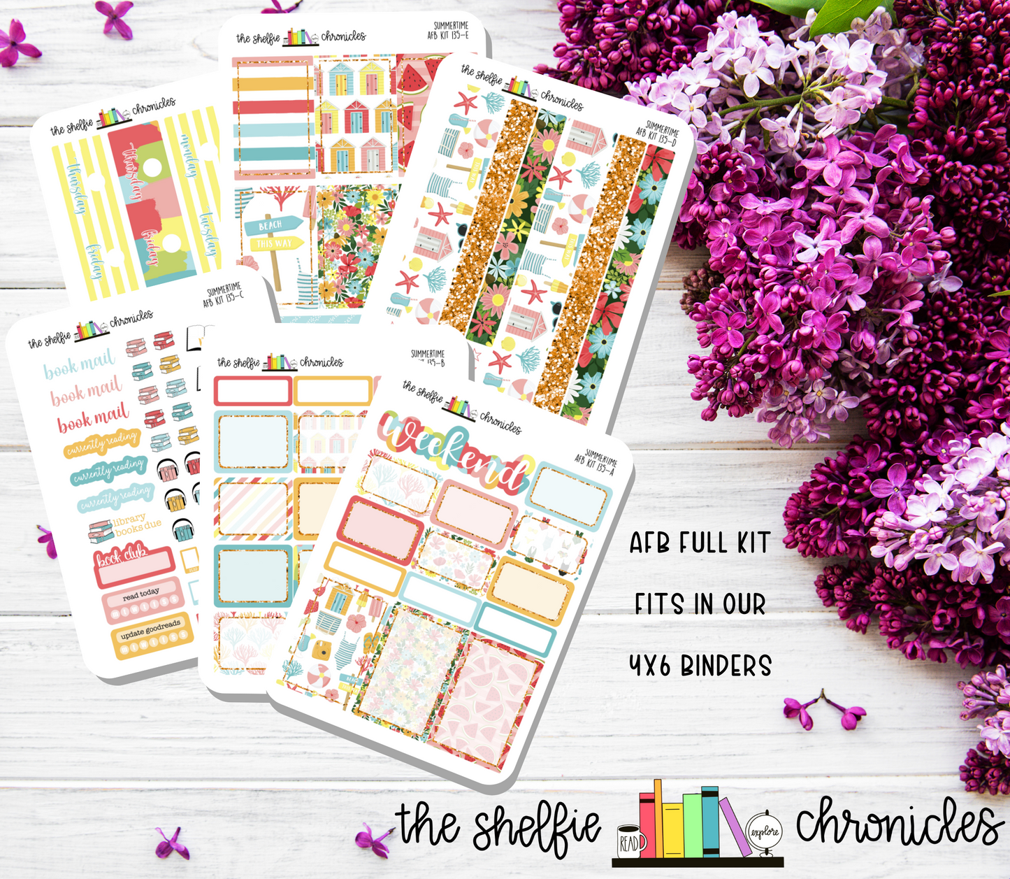 AFB Kit 135 - Summertime - Made To Fit The 2023 Always Fully Booked Planner - Die Cut Stickers - Repositionable