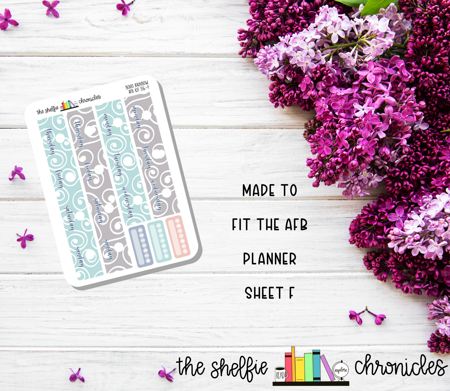 AFB Kit 136 - Boho Rainbow - Made To Fit The 2023 Always Fully Booked Planner - Die Cut Stickers - Repositionable