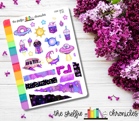 D 105 - Cosmic Sweets - Die Cut Stickers - Repositionable Paper - Perfect For Reading Journals And Planners