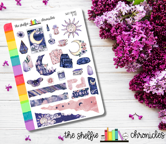 D 107 - Sweet Dreams - Die Cut Stickers - Repositionable Paper - Perfect For Reading Journals And Planners