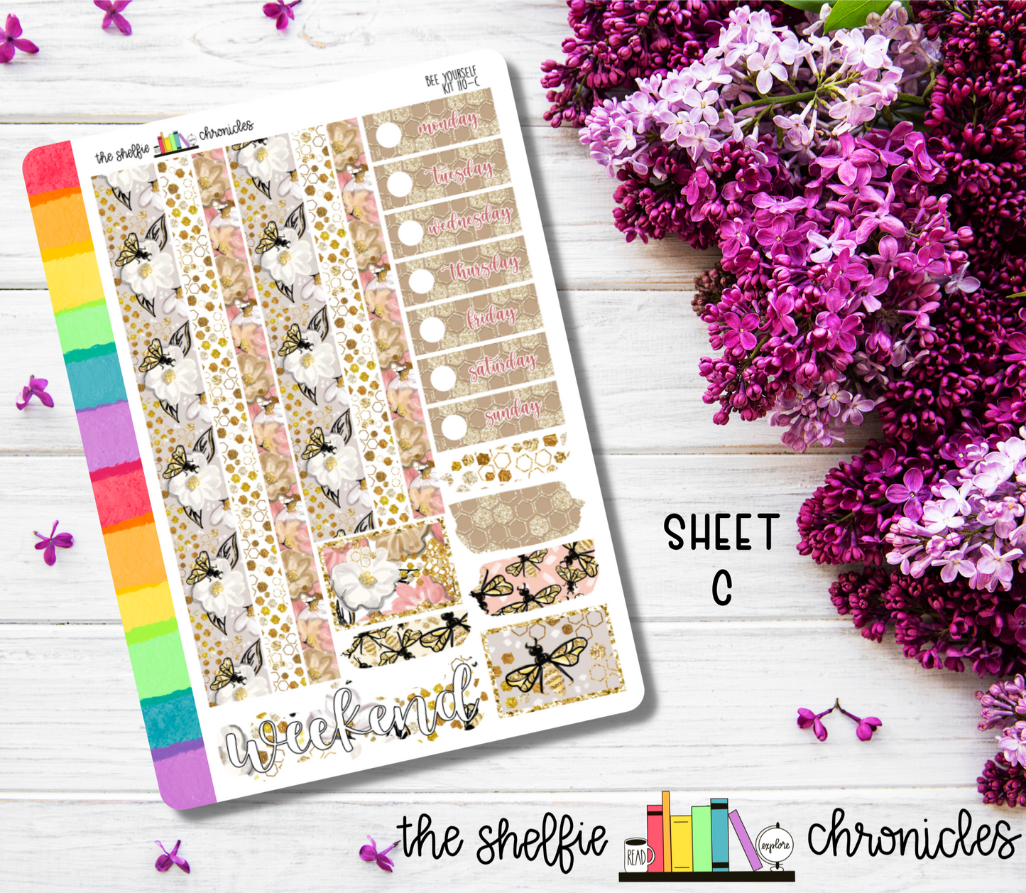 Kit 110 - Bee Yourself Weekly Kit - Die Cut Stickers - Repositionable Paper