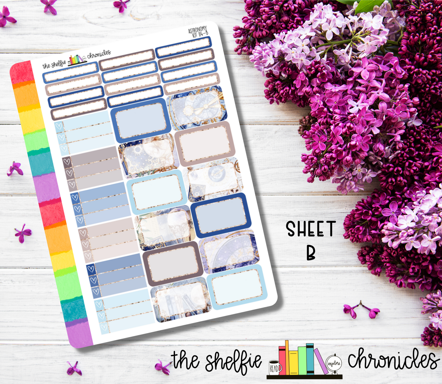 Kit 114 - Astronomy Weekly Kit - Die Cut Stickers - Repositionable Paper - Made To Fit 7x9 Planners