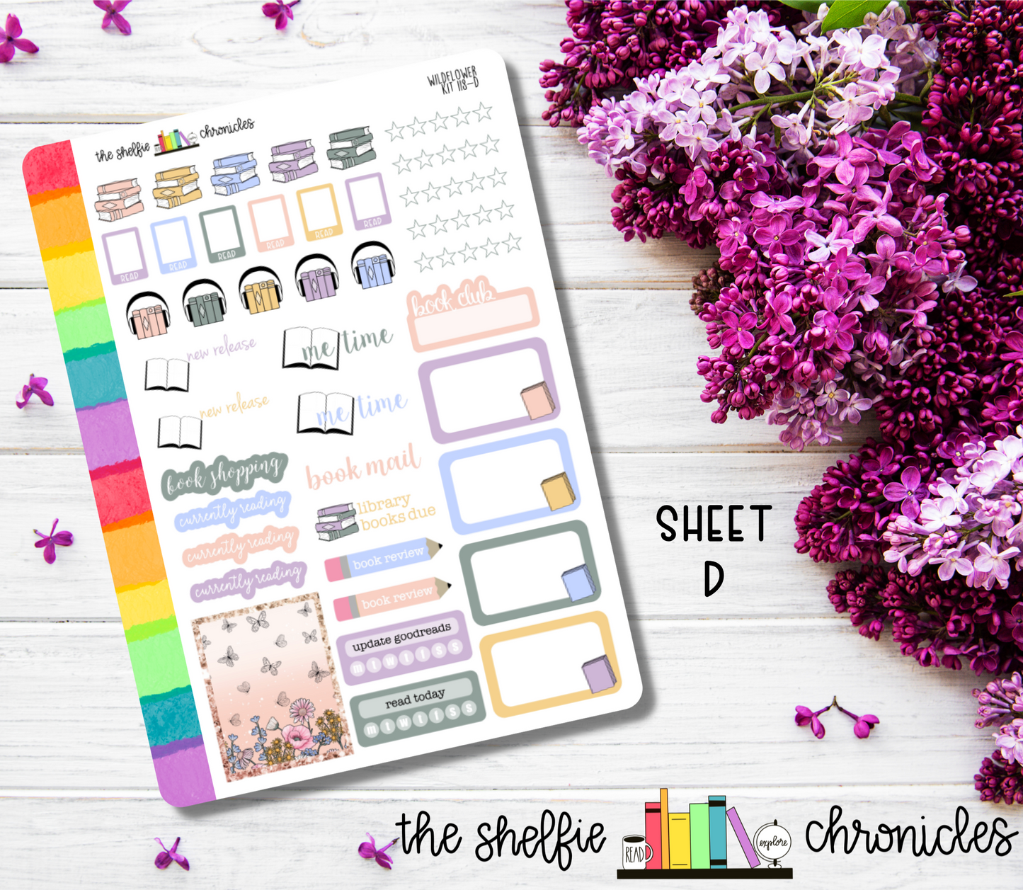Kit 118 - Wildflower Weekly Kit - Die Cut Stickers - Repositionable Paper - Made To Fit 7x9 Planners