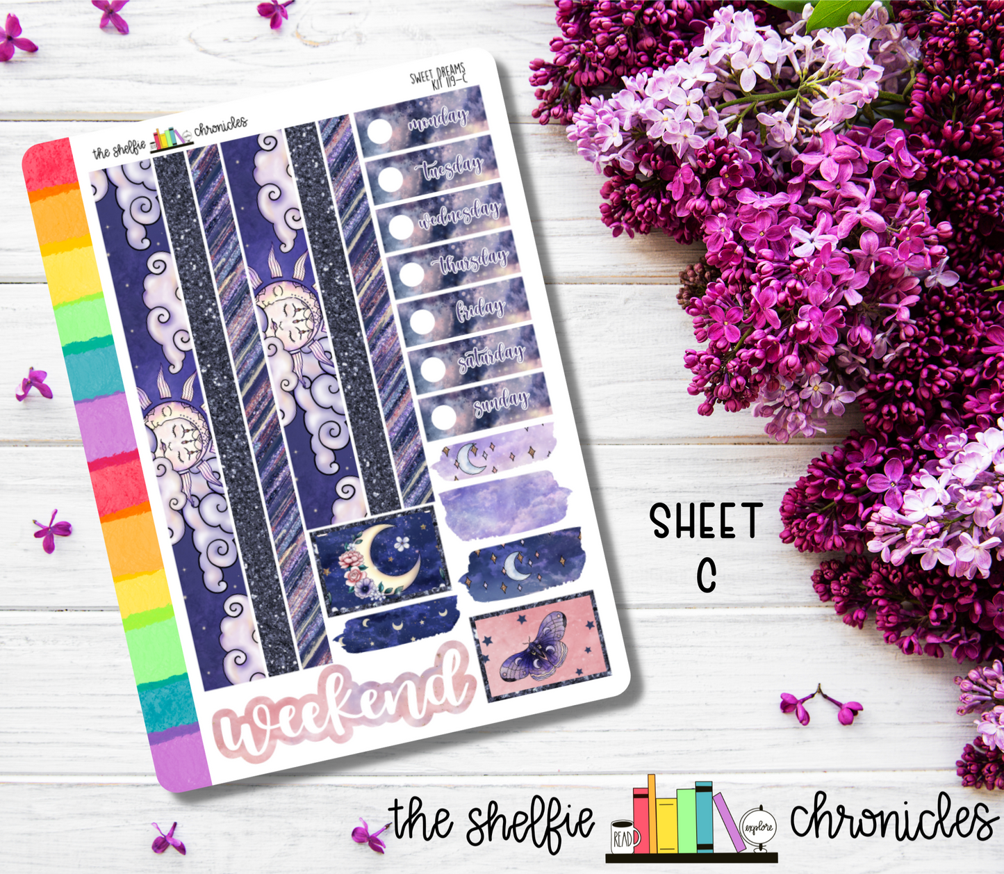 Kit 119 - Sweet Dreams Weekly Kit - Die Cut Stickers - Repositionable Paper - Made To Fit 7x9 Planners